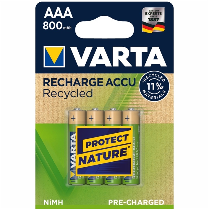 Varta Recycle Rechargeable Battery AAA 800 mAh 4-pack in the group HOME ELECTRONICS / Batteries & Chargers / Rechargable batteries / AAA at TP E-commerce Nordic AB (A13911)