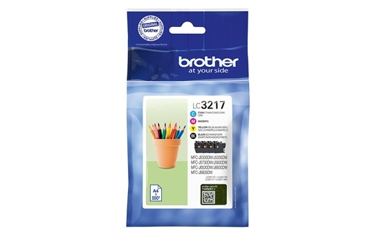 Brother LC-3217 bläckpatroner Original Svart, Cyan, Magenta, Gul in the group COMPUTERS & PERIPHERALS / Printers & Accessories / Ink & Toner / Ink cartridges / Brother at TP E-commerce Nordic AB (A14016)