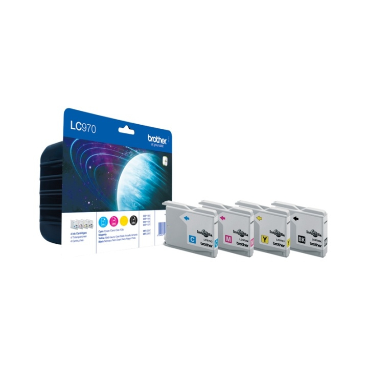 Brother LC-970 Value Pack bläckpatroner Original Svart, Cyan, Magenta, Gul in the group COMPUTERS & PERIPHERALS / Printers & Accessories / Ink & Toner / Ink cartridges / Brother at TP E-commerce Nordic AB (A14033)