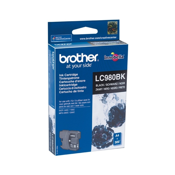 Brother LC-980BK bläckpatroner 1 styck Original Svart in the group COMPUTERS & PERIPHERALS / Printers & Accessories / Ink & Toner / Ink cartridges / Brother at TP E-commerce Nordic AB (A14039)