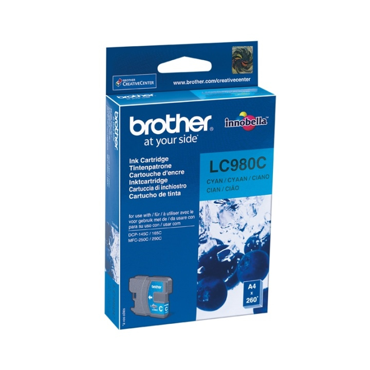 Brother LC-980C bläckpatroner 1 styck Original Cyan in the group COMPUTERS & PERIPHERALS / Printers & Accessories / Ink & Toner / Ink cartridges / Brother at TP E-commerce Nordic AB (A14040)