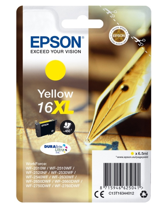 Epson Pen and crossword Enpack gul 16XL DURABrite Ultra-bläck in the group COMPUTERS & PERIPHERALS / Printers & Accessories / Ink & Toner / Ink cartridges / Epson at TP E-commerce Nordic AB (A14059)