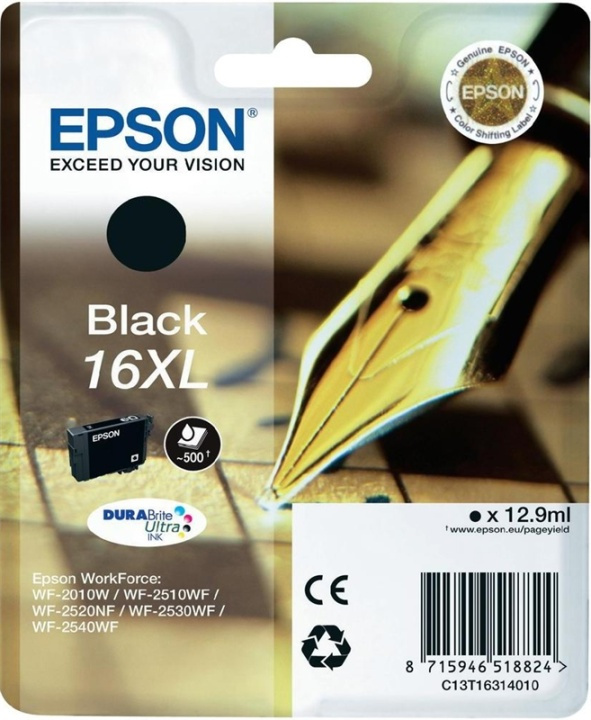Epson Pen and crossword Singlepack Black 16XL DURABrite Ultra Ink in the group COMPUTERS & PERIPHERALS / Printers & Accessories / Ink & Toner / Ink cartridges / Epson at TP E-commerce Nordic AB (A14061)