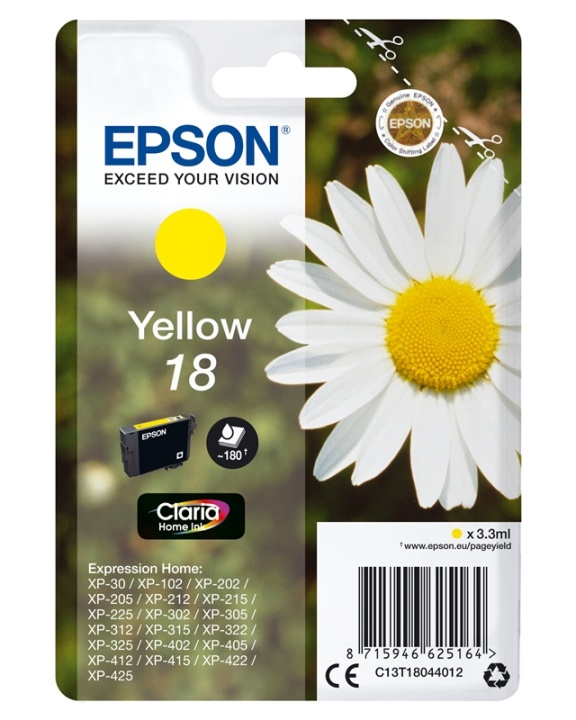 Epson Daisy Enpack gul 18 Claria Home-bläck in the group COMPUTERS & PERIPHERALS / Printers & Accessories / Ink & Toner / Ink cartridges / Epson at TP E-commerce Nordic AB (A14063)