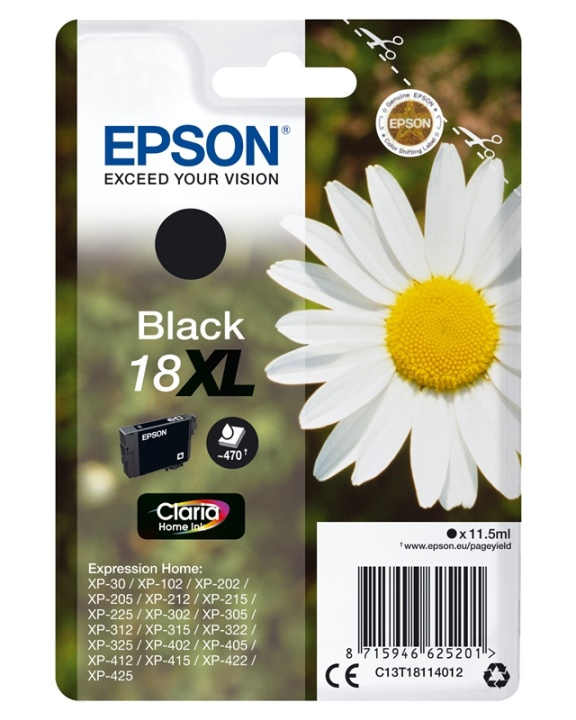 Epson Daisy Enpack svart 18XL Claria Home-bläck in the group COMPUTERS & PERIPHERALS / Printers & Accessories / Ink & Toner / Ink cartridges / Epson at TP E-commerce Nordic AB (A14068)