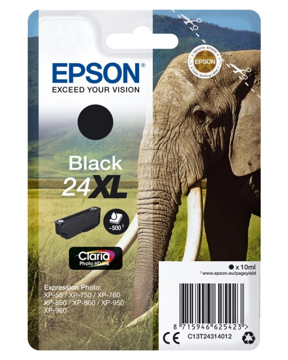 Epson Elephant Enpack svart 24XL Claria Photo HD-bläck in the group COMPUTERS & PERIPHERALS / Printers & Accessories / Ink & Toner / Ink cartridges / Epson at TP E-commerce Nordic AB (A14075)