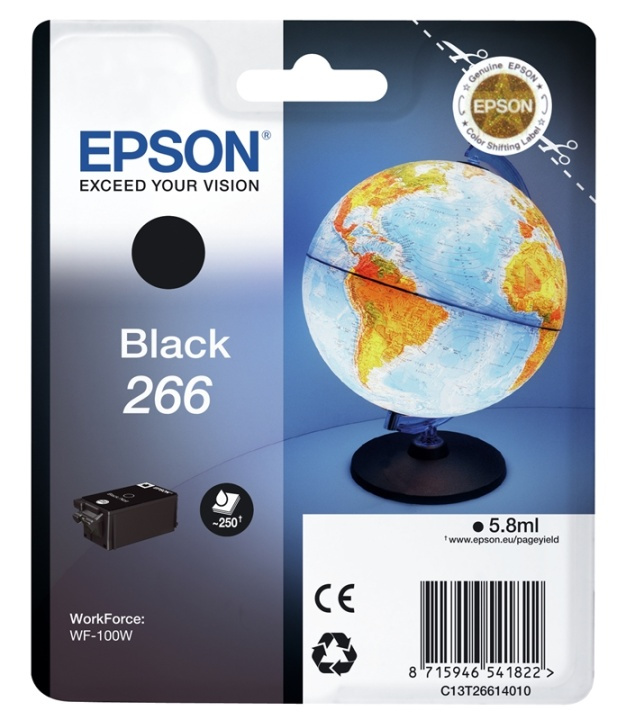 Epson Globe Singlepack Black 266 ink cartridge in the group COMPUTERS & PERIPHERALS / Printers & Accessories / Ink & Toner / Ink cartridges / Epson at TP E-commerce Nordic AB (A14076)