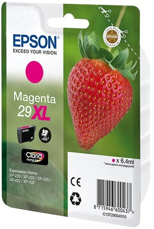 Epson Strawberry 29XL M bläckpatroner 1 styck Original Hög (XL) avkastning Magen in the group COMPUTERS & PERIPHERALS / Printers & Accessories / Ink & Toner / Ink cartridges / Epson at TP E-commerce Nordic AB (A14090)
