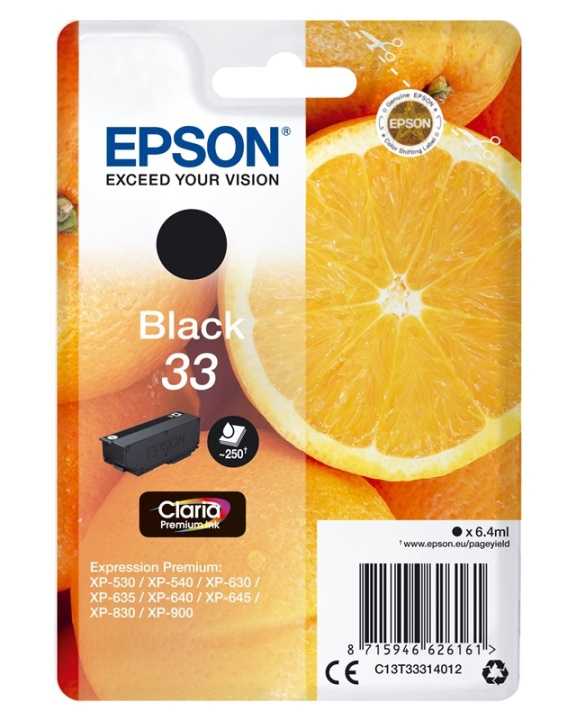 Epson Oranges Singlepack Black 33 Claria Premium Ink in the group COMPUTERS & PERIPHERALS / Printers & Accessories / Ink & Toner / Ink cartridges / Epson at TP E-commerce Nordic AB (A14098)