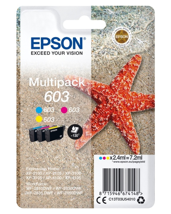 Epson Multipack 3-colours 603 Ink in the group COMPUTERS & PERIPHERALS / Printers & Accessories / Ink & Toner / Ink cartridges / Epson at TP E-commerce Nordic AB (A14121)