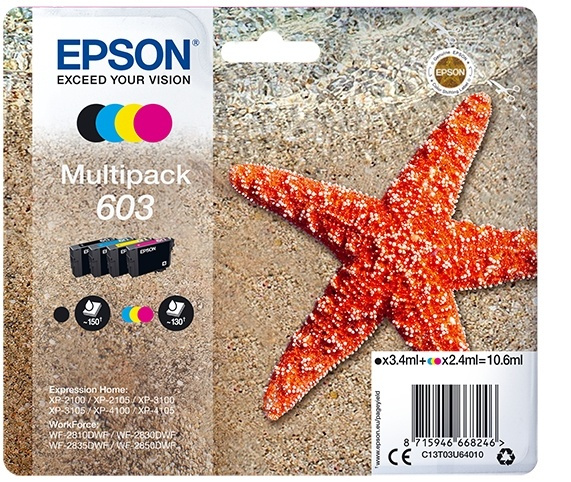 Epson Multipack 4-colours 603 Ink in the group COMPUTERS & PERIPHERALS / Printers & Accessories / Ink & Toner / Ink cartridges / Epson at TP E-commerce Nordic AB (A14122)