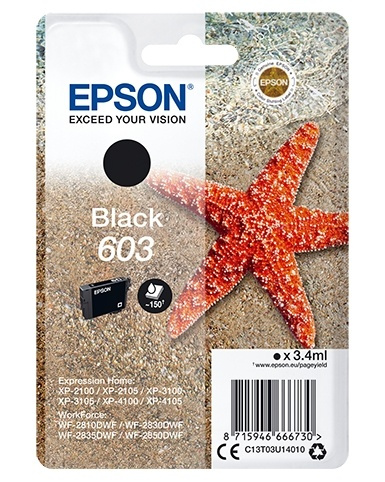 Epson Singlepack Black 603 Ink in the group COMPUTERS & PERIPHERALS / Printers & Accessories / Ink & Toner / Ink cartridges / Epson at TP E-commerce Nordic AB (A14124)