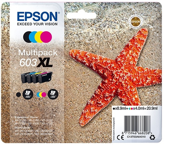 Epson Multipack 4-colours 603XL Ink in the group COMPUTERS & PERIPHERALS / Printers & Accessories / Ink & Toner / Ink cartridges / Epson at TP E-commerce Nordic AB (A14127)