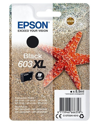 Epson Singlepack Black 603XL Ink in the group COMPUTERS & PERIPHERALS / Printers & Accessories / Ink & Toner / Ink cartridges / Epson at TP E-commerce Nordic AB (A14128)