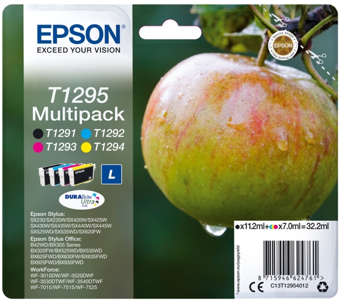 Epson Ink C13T12954012 T1295 Multipack, Apple in the group COMPUTERS & PERIPHERALS / Printers & Accessories / Ink & Toner / Ink cartridges / Epson at TP E-commerce Nordic AB (A14137)