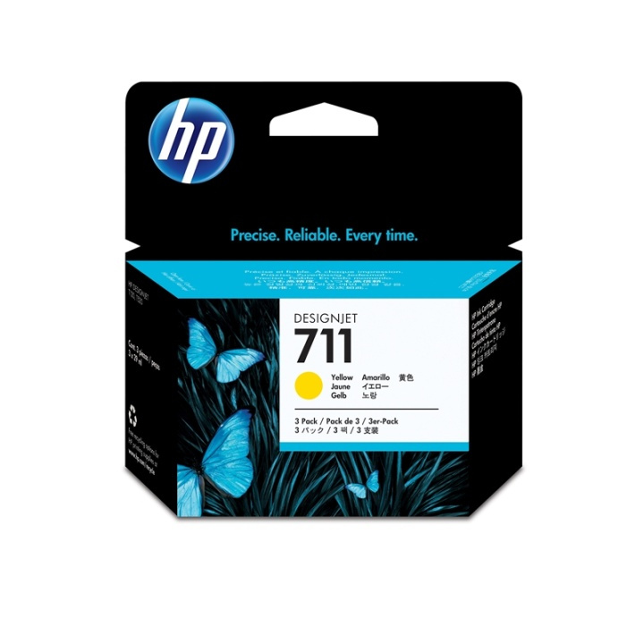 HP Ink CZ136A 711 Yellow 3-pack in the group COMPUTERS & PERIPHERALS / Printers & Accessories / Ink & Toner / Ink cartridges / HP at TP E-commerce Nordic AB (A14178)