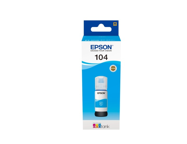 Epson 104 EcoTank Cyan ink bottle in the group COMPUTERS & PERIPHERALS / Printers & Accessories / Ink & Toner / Ink cartridges / Epson at TP E-commerce Nordic AB (A14245)