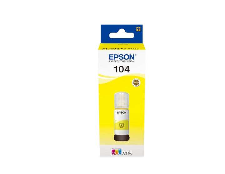 Epson 104 EcoTank Yellow ink bottle in the group COMPUTERS & PERIPHERALS / Printers & Accessories / Ink & Toner / Ink cartridges / Epson at TP E-commerce Nordic AB (A14246)