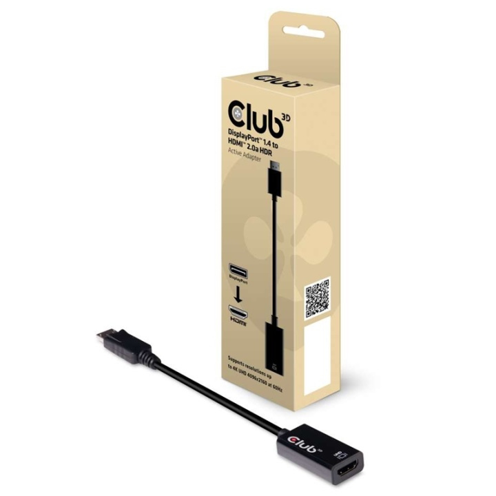 CLUB3D DisplayPort 1.4 to HDMI 2.0b HDR Active Adapter in the group HOME ELECTRONICS / Cables & Adapters / HDMI / Adapters at TP E-commerce Nordic AB (A14269)