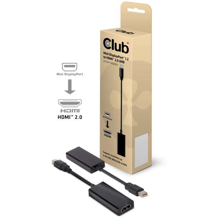 CLUB3D CAC-1170 cable gender changer Mini DisplayPort 1.2 HDMI 2.0 Svart in the group COMPUTERS & PERIPHERALS / Computer cables / DisplayPort / Adapters at TP E-commerce Nordic AB (A14277)