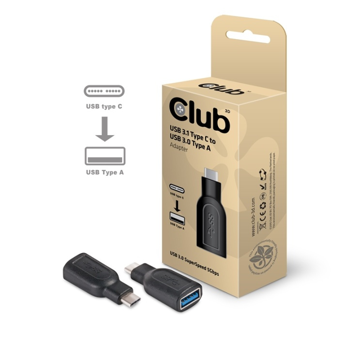 CLUB3D USB 3.1 Type C to USB 3.0 Adapter in the group COMPUTERS & PERIPHERALS / Computer cables / USB / USB-A / Adapters at TP E-commerce Nordic AB (A14283)
