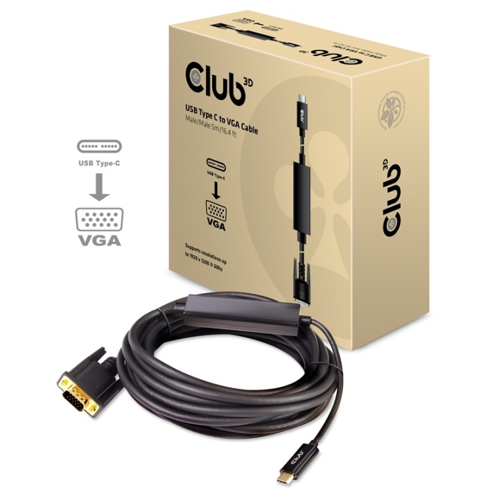 CLUB3D cac-1512 usb C VGA Svart in the group COMPUTERS & PERIPHERALS / Computer cables / VGA / Cables at TP E-commerce Nordic AB (A14287)
