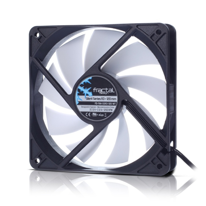 Fractal Design Silent Series R3 120 mm Fan 12 cm Svart, Vit in the group COMPUTERS & PERIPHERALS / Computer components / Cooling / Chassis fans at TP E-commerce Nordic AB (A14371)