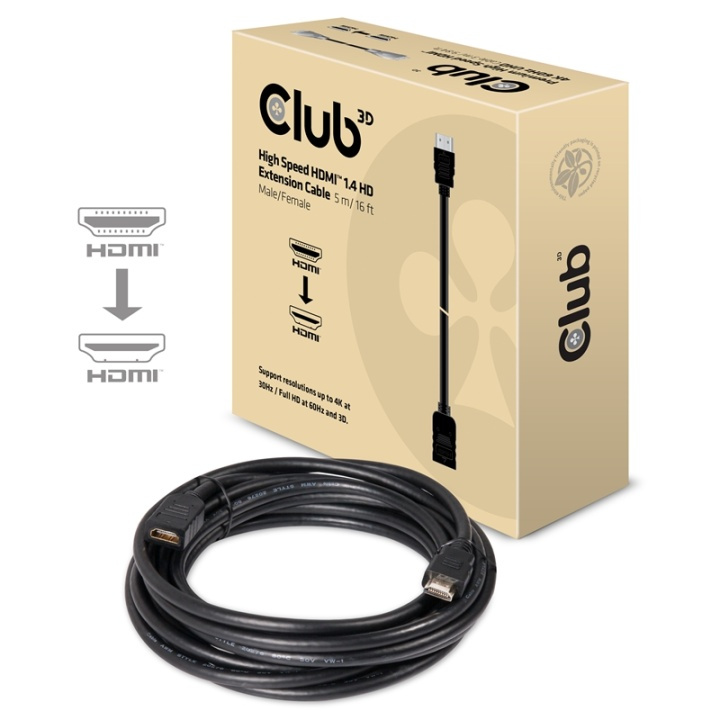 CLUB3D High Speed HDMIT 1.4 HD Extension Cable 5m/16ft Male/Female in the group HOME ELECTRONICS / Cables & Adapters / HDMI / Cables at TP E-commerce Nordic AB (A14791)