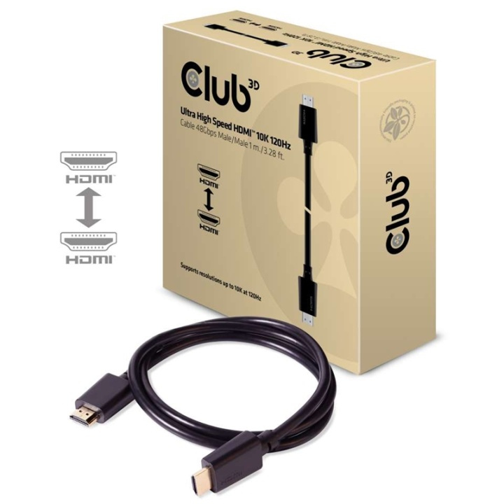 CLUB3D Ultra High Speed HDMI 2.1 Cable 10K 120Hz, 48Gbps Male/Male 1 m./3.28 ft. in the group HOME ELECTRONICS / Cables & Adapters / HDMI / Cables at TP E-commerce Nordic AB (A14794)