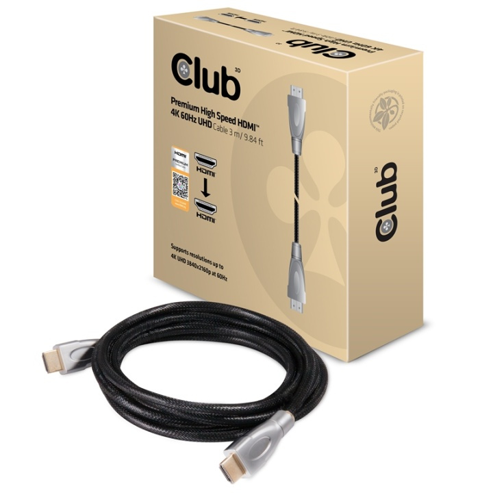 CLUB3D HDMI 2.0 Cable 3Meter UHD 4K/60Hz 18Gbps Certified Premium High Speed in the group HOME ELECTRONICS / Cables & Adapters / HDMI / Cables at TP E-commerce Nordic AB (A14797)