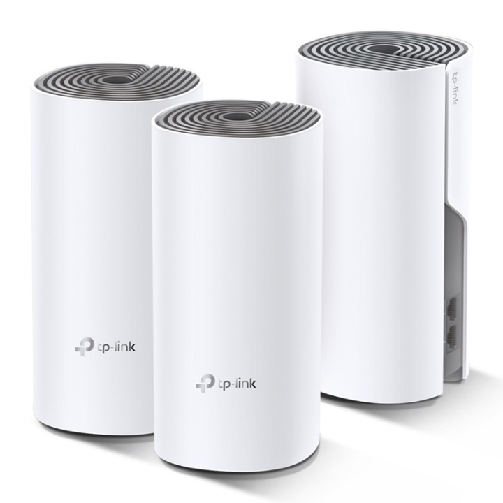 TP-LINK Deco E4 (3-pack). Housing color: White, Grey, Antenna type: Internal, LED indicators: LAN, WLAN. Wi-Fi band: Dual-band (2.4 GHz / 5 GHz), Wi-Fi standard: Wi-Fi 5 (802.11ac), Wi-Fi standards: 802.11a,802.11b,802.11g,Wi-Fi 4 (802.11n),Wi-Fi 5 (802.1 in the group COMPUTERS & PERIPHERALS / Network / Routrar at TP E-commerce Nordic AB (A15030)