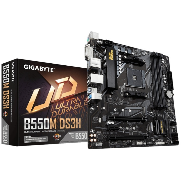Gigabyte B550M DS3H AMD B550 Uttag AM4 micro ATX in the group COMPUTERS & PERIPHERALS / Computer components / Motherboard at TP E-commerce Nordic AB (A15159)