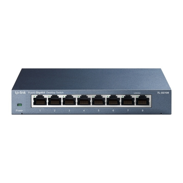 TP-LINK TL-SG108 Ohanterad Gigabit Ethernet (10/100/1000) Svart in the group COMPUTERS & PERIPHERALS / Network / Switches at TP E-commerce Nordic AB (A15291)