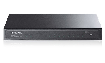 TP-LINK TL-SG2008 hanterad Gigabit Ethernet (10/100/1000) Svart in the group COMPUTERS & PERIPHERALS / Network / Switches at TP E-commerce Nordic AB (A15292)