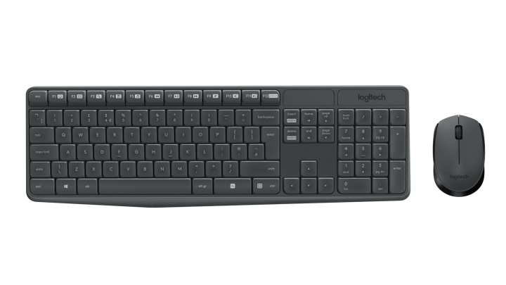 Logitech MK235 Keyboard RF Wireless QWERTY American International Gray in the group COMPUTERS & PERIPHERALS / Mice & Keyboards / Keyboards / Wireless at TP E-commerce Nordic AB (A15629)