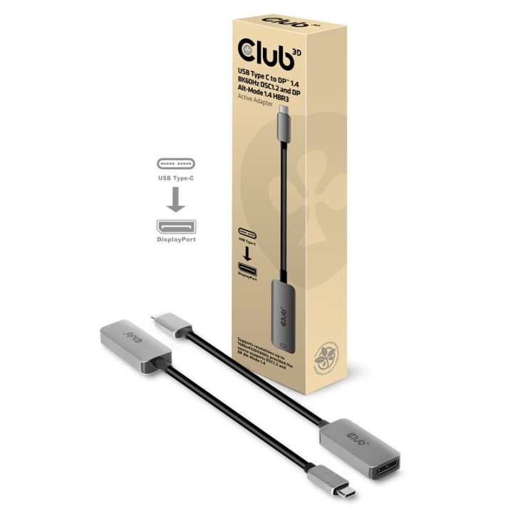 CLUB3D CAC-1567 USB-grafikadapter 7680 x 4320 pixlar Svart, Silver in the group COMPUTERS & PERIPHERALS / Computer cables / DisplayPort / Adapters at TP E-commerce Nordic AB (A15939)