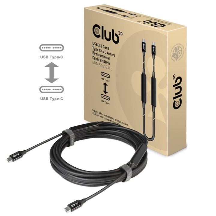 CLUB3D CAC-1535 USB-kablar 5 m USB 3.2 Gen 2 (3.1 Gen 2) USB C Svart in the group COMPUTERS & PERIPHERALS / Computer cables / USB / USB-C at TP E-commerce Nordic AB (A15948)