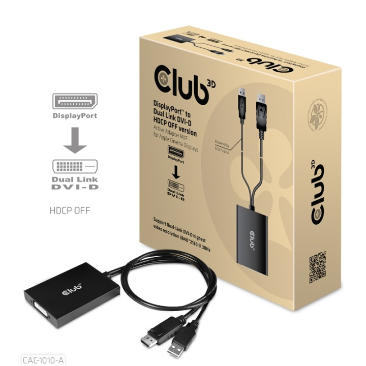 CLUB3D CAC-1010-A videokabeladapter 0,6 m DisplayPort DVI-D + USB in the group COMPUTERS & PERIPHERALS / Computer cables / DisplayPort / Adapters at TP E-commerce Nordic AB (A15977)