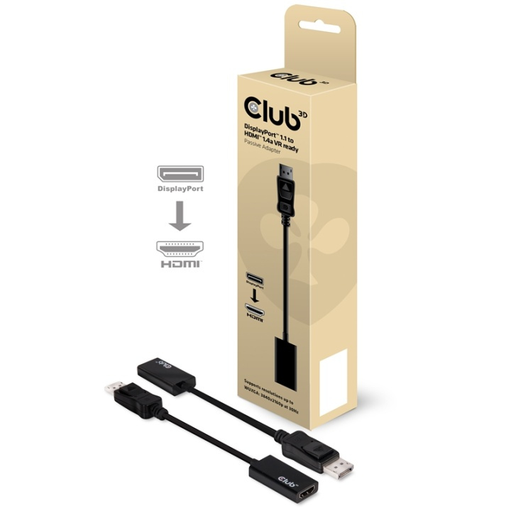 CLUB3D DisplayPort1.1 to HDMI1.4 VR Ready Passive Adapter in the group COMPUTERS & PERIPHERALS / Computer cables / DisplayPort / Adapters at TP E-commerce Nordic AB (A15978)