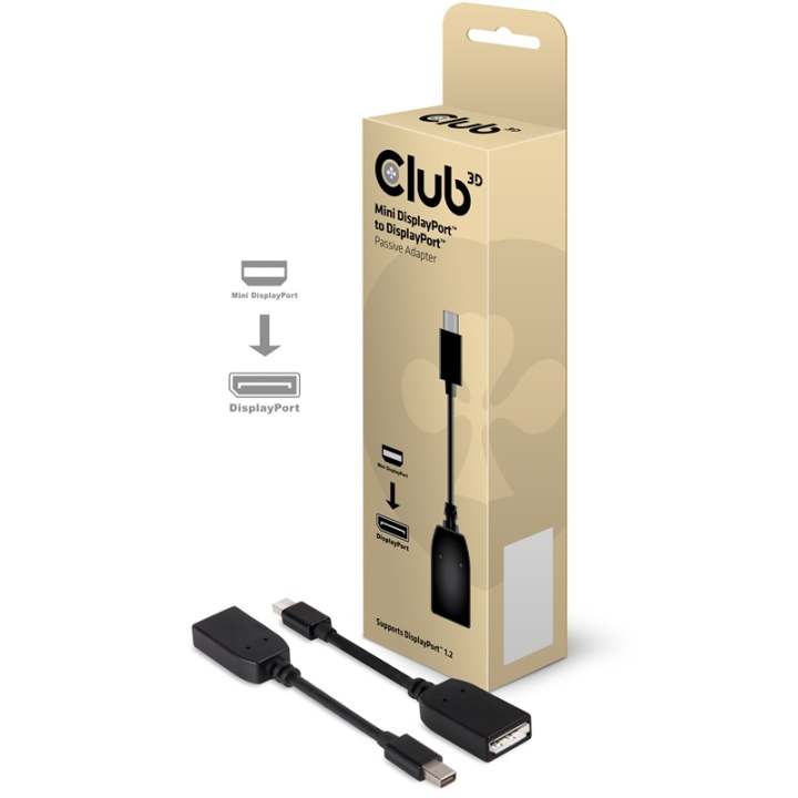 CLUB3D Mini DisplayPort to DisplayPort 1.2 Adapter Cable in the group COMPUTERS & PERIPHERALS / Computer cables / DisplayPort / Adapters at TP E-commerce Nordic AB (A15982)