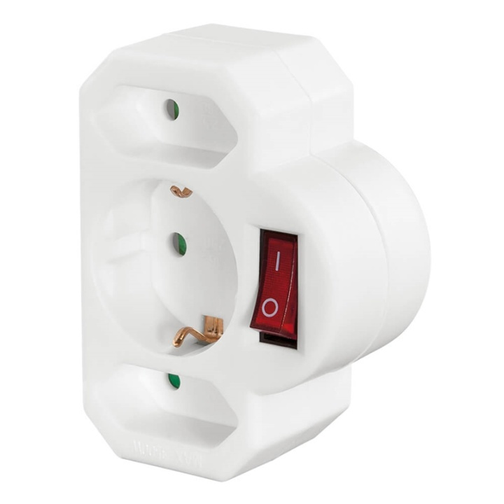 HAMA Multi Plug 3-way with Switch White in the group HOME, HOUSEHOLD & GARDEN / Electricity & Lighting / Power strips at TP E-commerce Nordic AB (A16353)