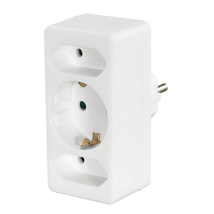 Hama Multikontakt 3-vägs Vit in the group HOME, HOUSEHOLD & GARDEN / Electricity & Lighting / Power strips at TP E-commerce Nordic AB (A16354)