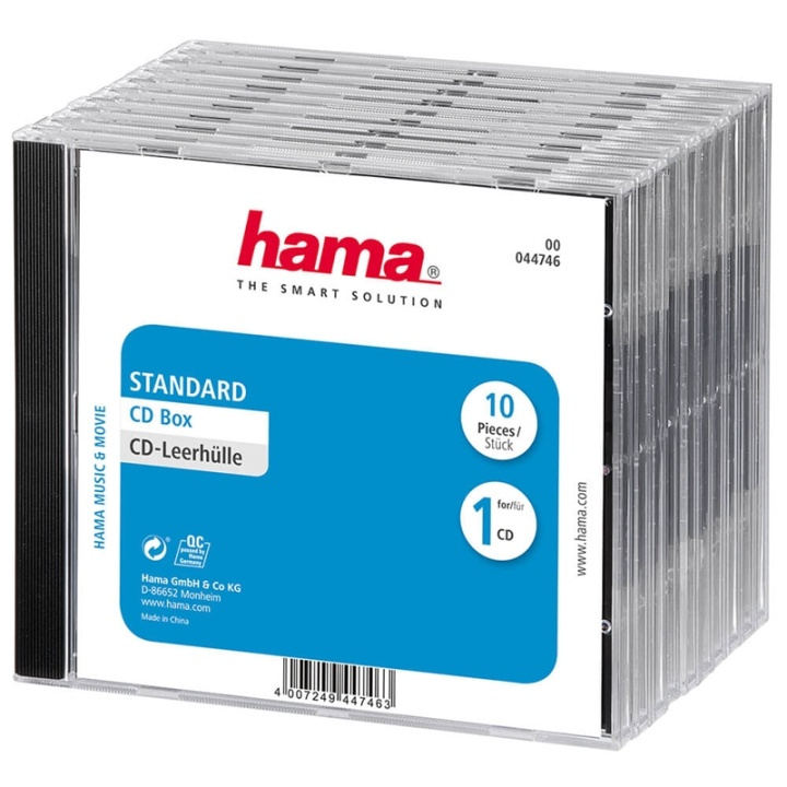 HAMA CD-Box Standard 10-pack in the group HOME ELECTRONICS / Storage media / CD/DVD/BD-Discs / CD/DVD storage at TP E-commerce Nordic AB (A16428)