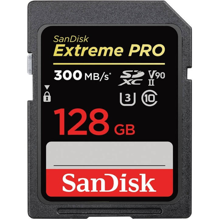 SanDisk SDXC Extreme Pro 128GB 300MB/s UHS-II V90 in the group HOME ELECTRONICS / Storage media / Memory cards / SD/SDHC/SDXC at TP E-commerce Nordic AB (A16439)