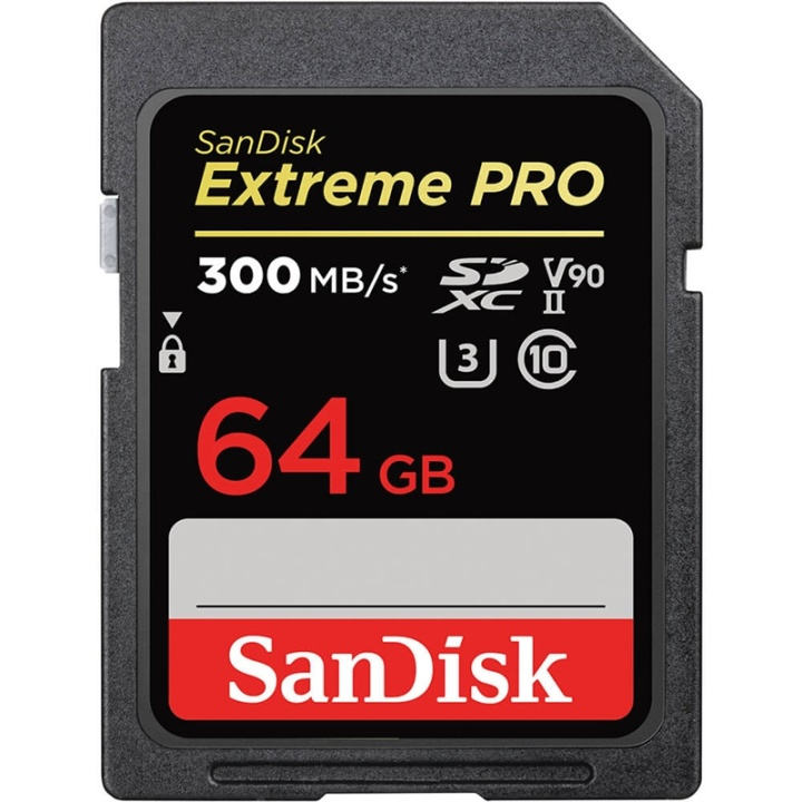 SanDisk SDXC Extreme Pro 64GB 300MB/s UHS-II V90 in the group HOME ELECTRONICS / Storage media / Memory cards / SD/SDHC/SDXC at TP E-commerce Nordic AB (A16441)