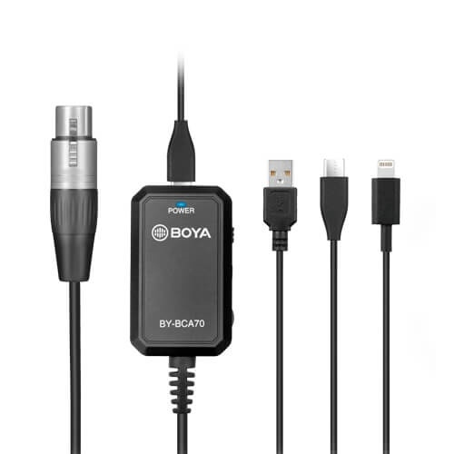 BOYA Microphone Adapter XLR - USB-A/C & Lightning BY-BCA70 XLR in the group HOME ELECTRONICS / Audio & Picture / Speakers & accessories / Accessories at TP E-commerce Nordic AB (A16535)