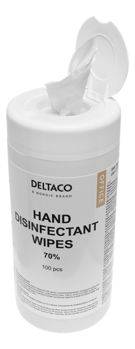 DELTACO Hand disinfectant wet wipes, 100 pc in the group BEAUTY & HEALTH / Health care / hand disinfection at TP E-commerce Nordic AB (A16648)