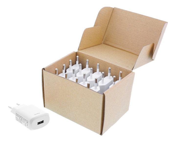 DELTACO USB wall charger, 2,4 A, 10 pcs, bulk in the group SMARTPHONE & TABLETS / Chargers & Cables / Wall charger / Wall charger USB at TP E-commerce Nordic AB (A16669)