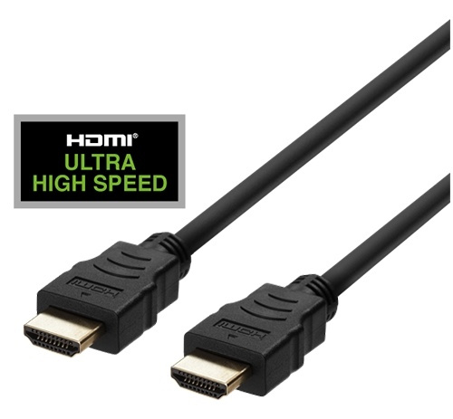 DELTACO ULTRA High Speed HDMI-kabel, 48Gbps, 1m, svart in the group HOME ELECTRONICS / Cables & Adapters / HDMI / Cables at TP E-commerce Nordic AB (A16686)