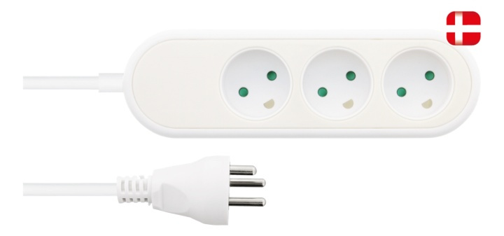 Nordic Quality Danish power outlet with 3 earthed sockets, PVC cable ( in the group HOME, HOUSEHOLD & GARDEN / Electricity & Lighting / Power strips at TP E-commerce Nordic AB (A16724)